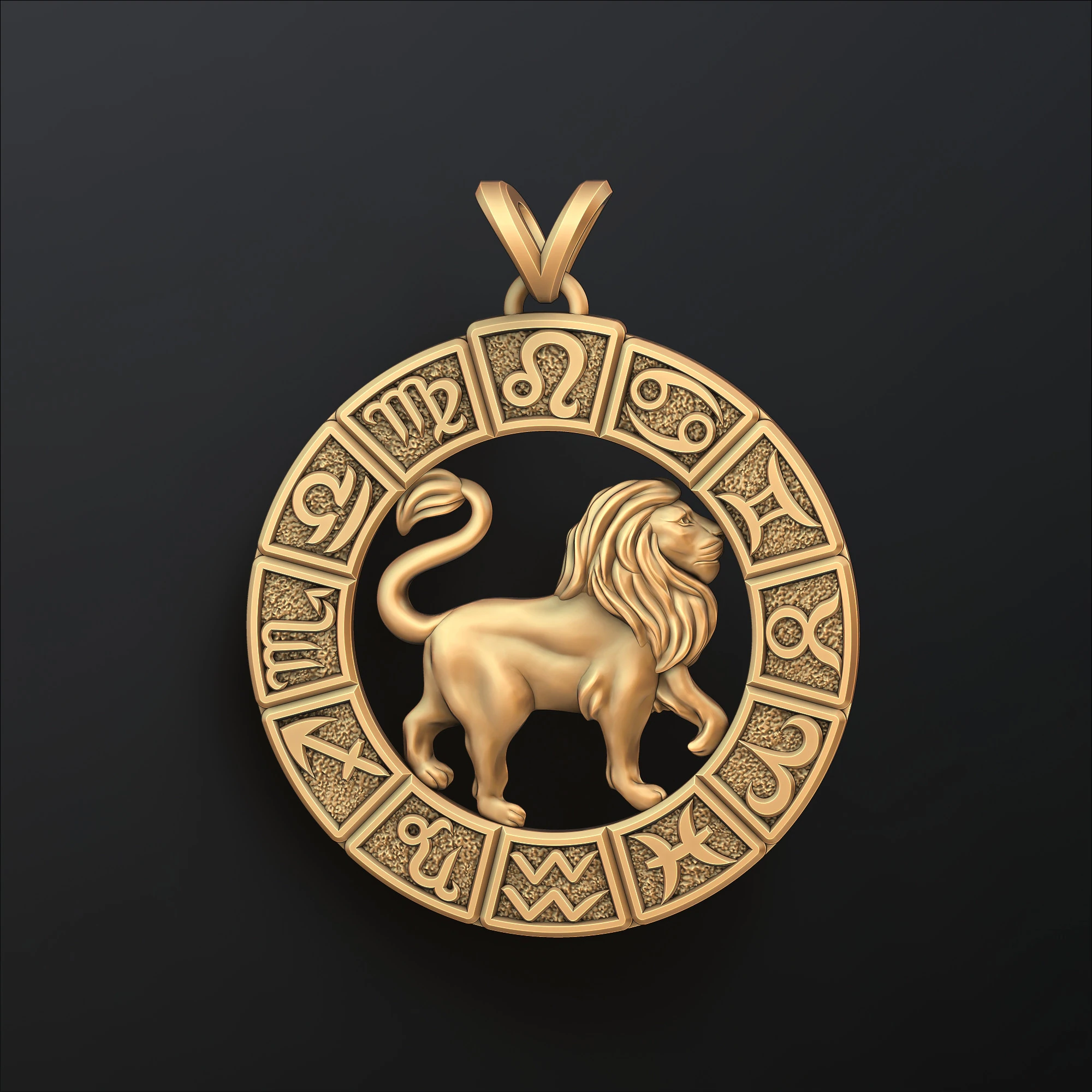 Horoscope Leo Pendant v2 3D print model 3D Print Model .c4d .max .obj .3ds .fbx .stl .blend 
