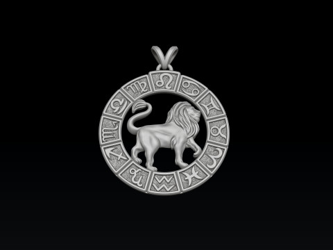 Horoscope Leo Pendant v2 3D print model 3D Print Model