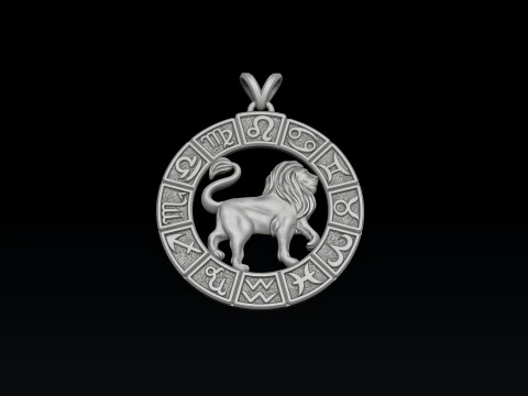Horoscope Leo Pendant v2 3D print model 3D Print Model