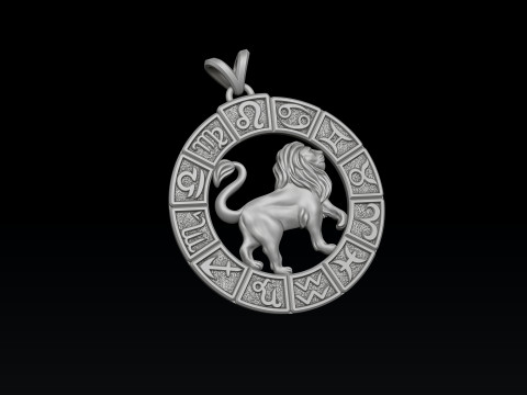 Horoscope Leo Pendant v2 3D print model 3D Print Model