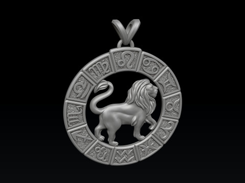 Horoscope Leo Pendant v2 3D print model 3D Print Model