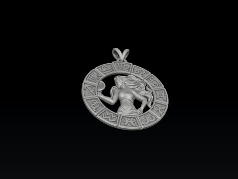 Horoscope Virgo Pendant v2 3D print model Modelo de Impressão 3D