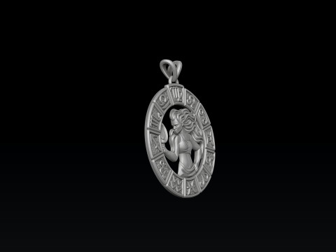 Horoscope Virgo Pendant v2 3D print model Modelo de Impressão 3D