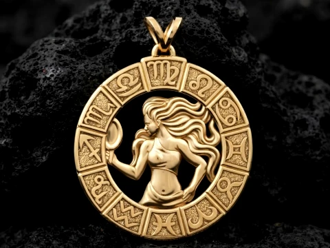 Horoscope Virgo Pendant v2 3D print model 3D Print Model