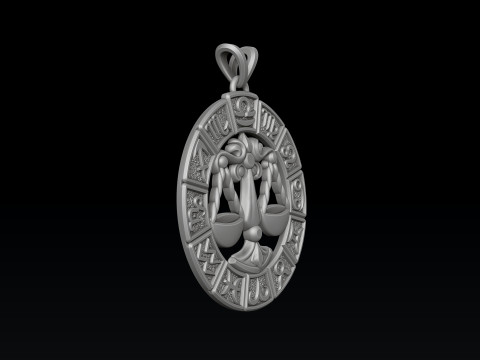 Horoscope Libra Pendant v2 3D print model 3D Print Model