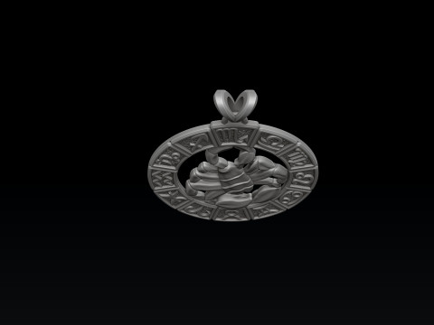 Horoscope Scorpion Pendant v2 3D print model 3D 프린트 모델