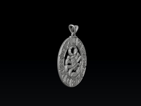 Horoscope Scorpion Pendant v2 3D print model 3D 프린트 모델