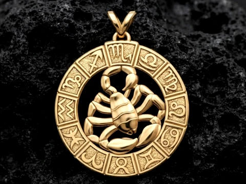 Horoscope Scorpion Pendant v2 3D print model 3D Print Model