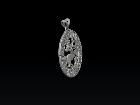 Horoscope Sagittarius Pendant v2 3D print model 3D 프린트 모델