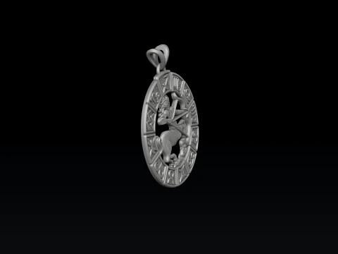 Horoscope Sagittarius Pendant v2 3D print model 3D Print Model