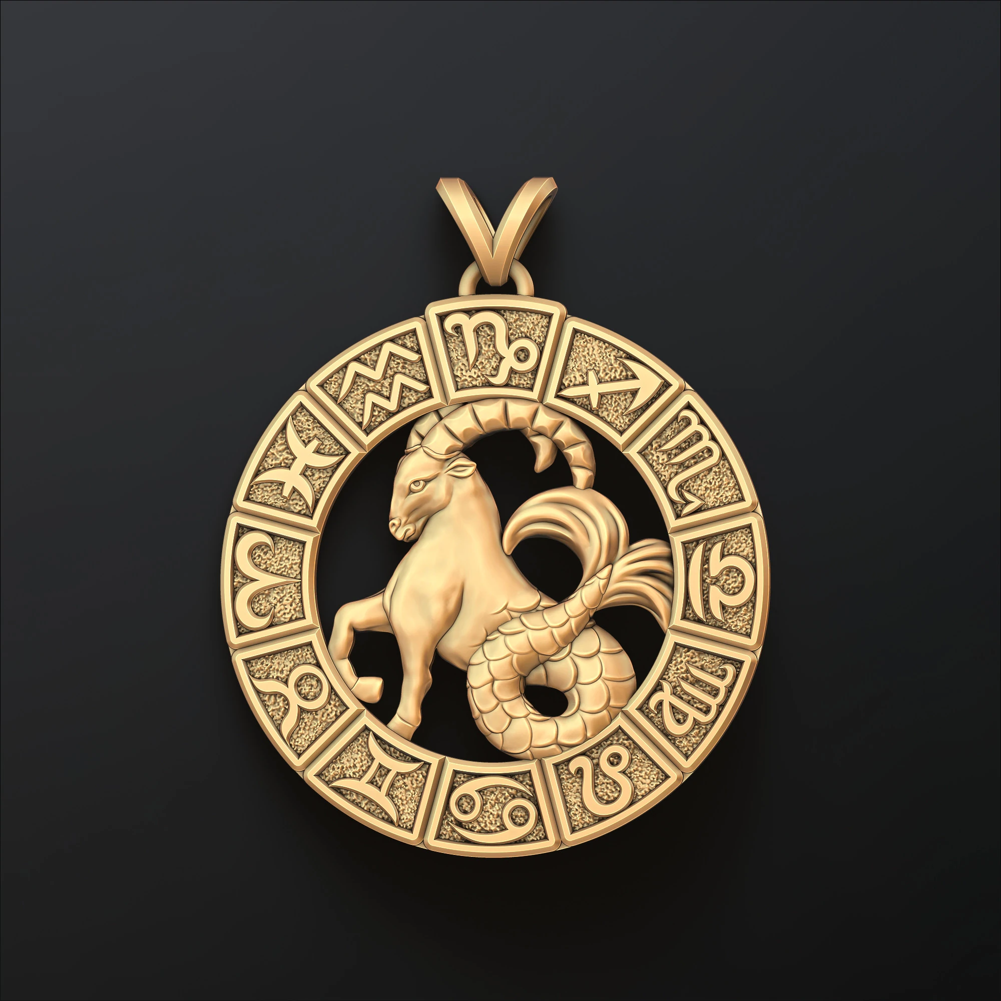 Oroscopo Capricorno Pendente v2 Modello di stampa 3D Modello di stampa 3D .c4d .max .obj .3ds .fbx .stl .blend 