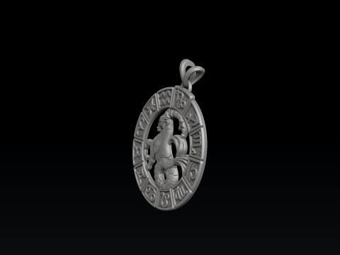 Horoscope Capricorn Pendant v2 3D print model Model do druku 3D