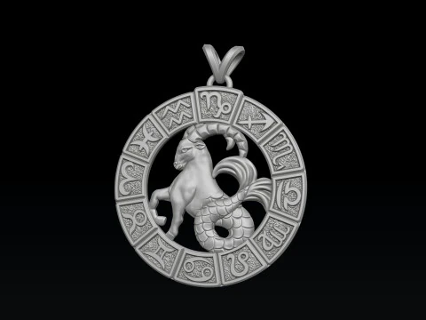 Oroscopo Capricorno Pendente v2 Modello di stampa 3D Modello di stampa 3D