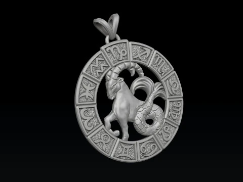 Oroscopo Capricorno Pendente v2 Modello di stampa 3D Modello di stampa 3D