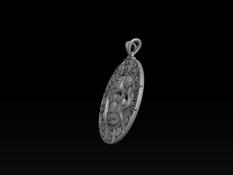 Horoscope Aquarius Pendant v2 3D print model 3D Print Model