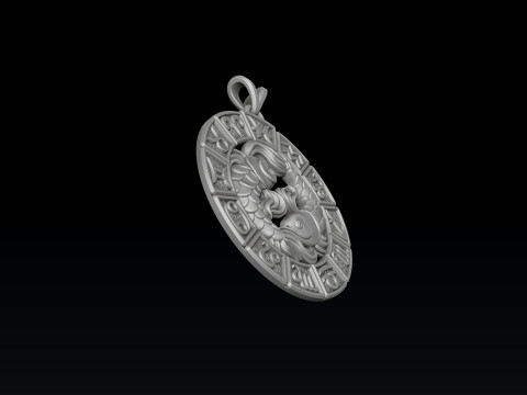 Horoscope Pisces Pendant v2 3D print model Modelo de impresión 3D