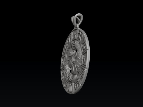 Horoscope Pisces Pendant v2 3D print model Modelo de impresión 3D