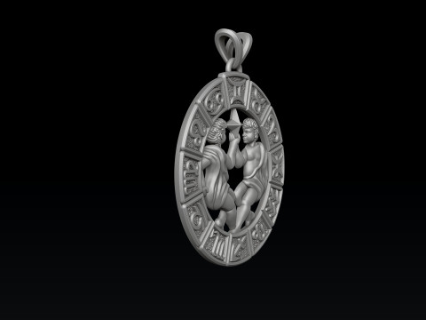 Zodiac Horoscope Pendants v2 Set Pack Collection 3D print model 3D Print Model