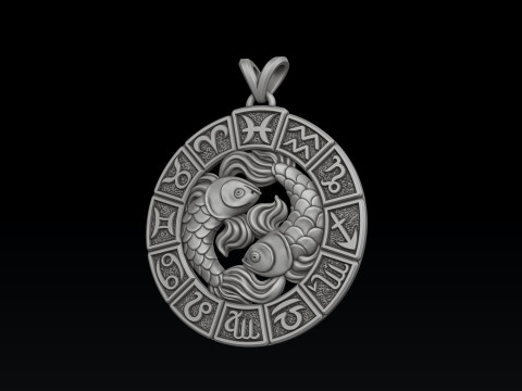 Zodiac Horoscope Pendants v2 Set Pack Collection 3D print model 3D Print Model