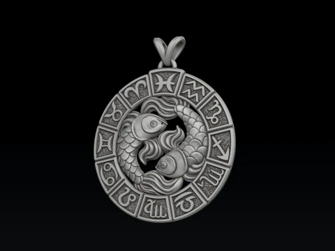 Pingentes do Hor&oacute;scopo do Zod&iacute;aco v2 Set Pack Collection Modelo de impress&atilde;o 3D Modelo de Impressão 3D