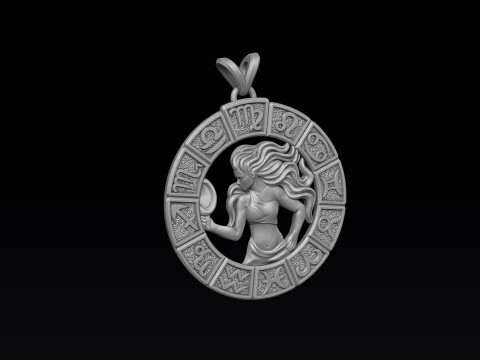 Zodiac Horoscope Pendants v2 Set Pack Collection 3D print model 3D Print Model