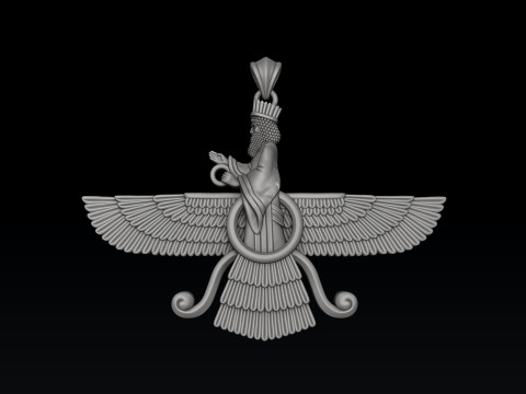 Faravahar Ahura Mazda Pendant 3D print model 3D Принт Модель