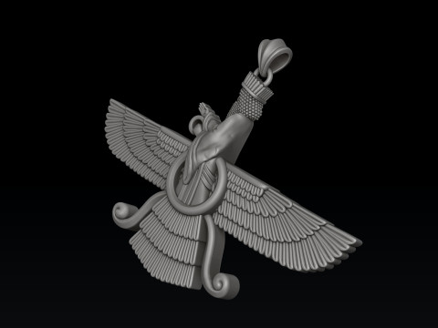 Faravahar Ahura Mazda Pendant 3D print model 3D Принт Модель