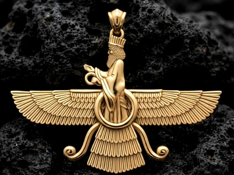 Faravahar Ahura Mazda 吊坠 3D 打印模型 3D 打印模型