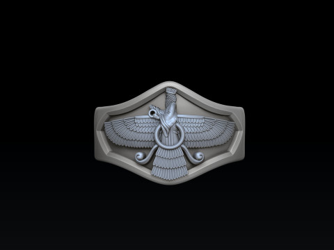 Faravahar Ahura Mazda Ring 3D print model 3D Print Model