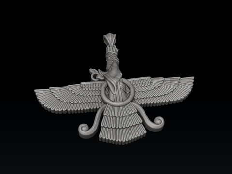 Faravahar Ahura Mazda Pendant Ring Collection 3D print model 3D 프린트 모델