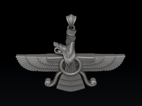 Faravahar Ahura Mazda Pendant Ring Collection 3D print model 3D 프린트 모델