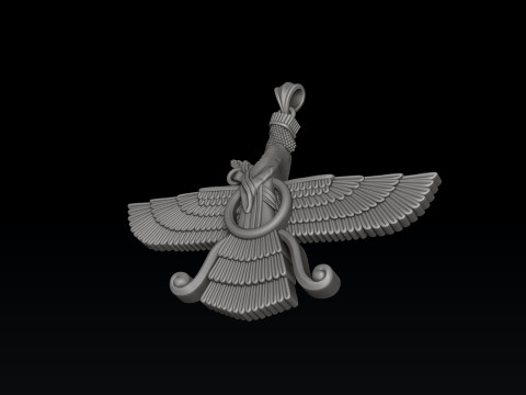 Faravahar Ahura Mazda Pendant Ring Collection 3D print model 3D 프린트 모델