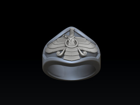 Faravahar Ahura Mazda Pendant Ring Collection 3D print model 3D 프린트 모델