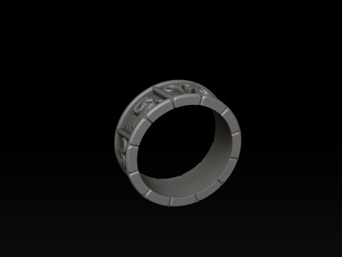 Horoscope Aries Ring v2 3D print model 3D प्रिंट मॉडल