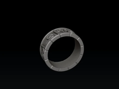 Horoscope Aries Ring v2 3D print model 3D Print Model