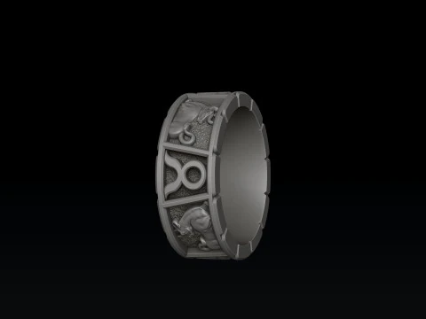 Horoscope Taurus Ring v2 3D print model 3D Print Model