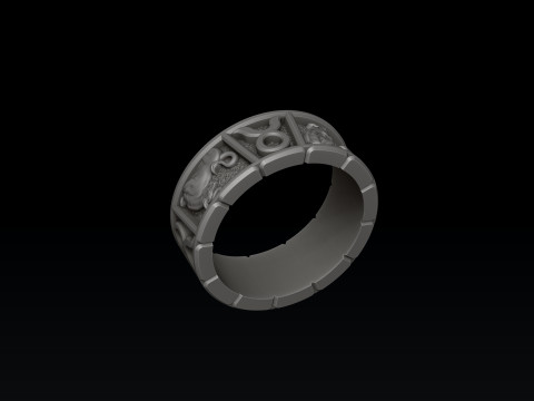Horoscope Taurus Ring v2 3D print model 3Dプリントモデル