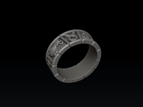 Horoscope Taurus Ring v2 3D print model 3D Print Model