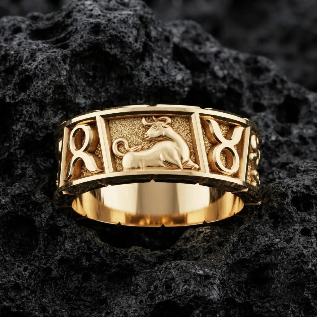 Horoscope Taurus Ring v2 3D print model 3D Print Model .c4d .max .obj .3ds .fbx .stl .blend 