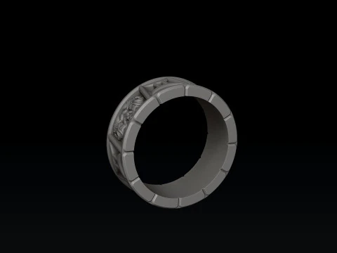 Horoscope Gemini Ring v2 3D print model 3D Print Model