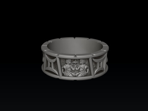 Horoscope Gemini Ring v2 3D print model 3D Принт Модель