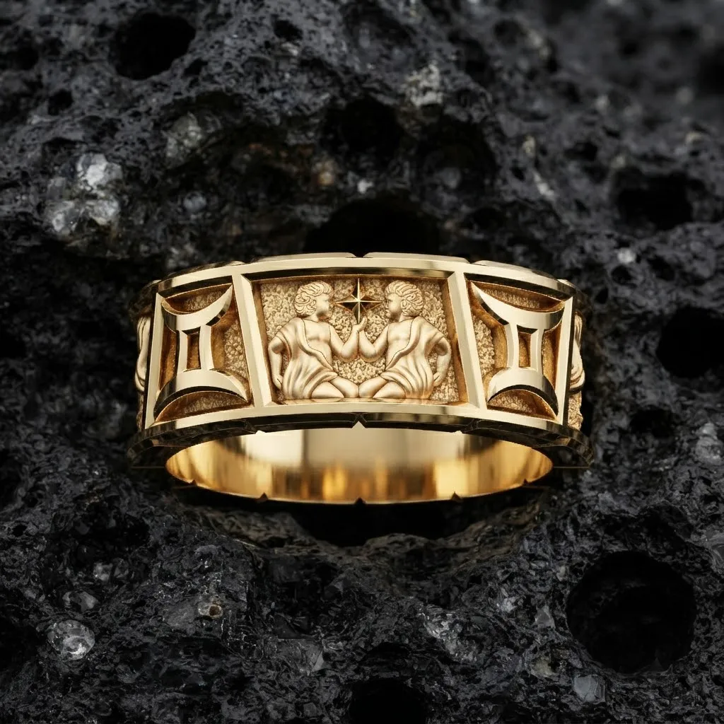 Horoscope Gemini Ring v2 3D print model 3D Print Model .c4d .max .obj .3ds .fbx .stl .blend 