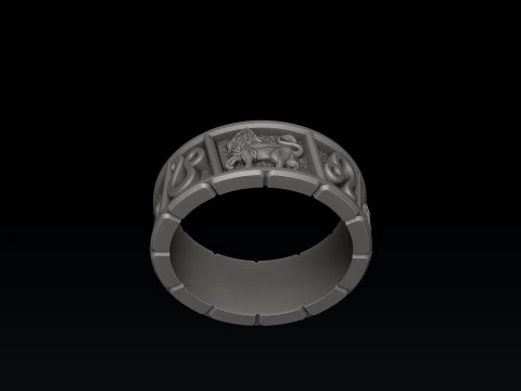 Horoscope Leo Ring v2 3D print model 3D Print Model