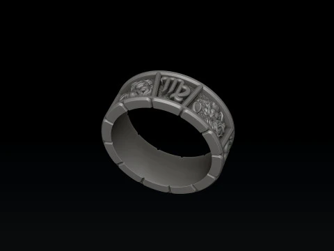 Hor&oacute;scopo Virgem Anel v2 modelo de impress&atilde;o 3D Modelo de Impressão 3D