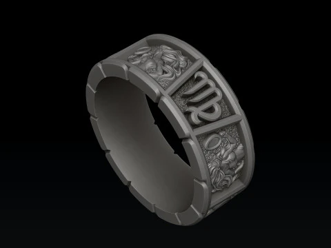 Hor&oacute;scopo Virgem Anel v2 modelo de impress&atilde;o 3D Modelo de Impressão 3D