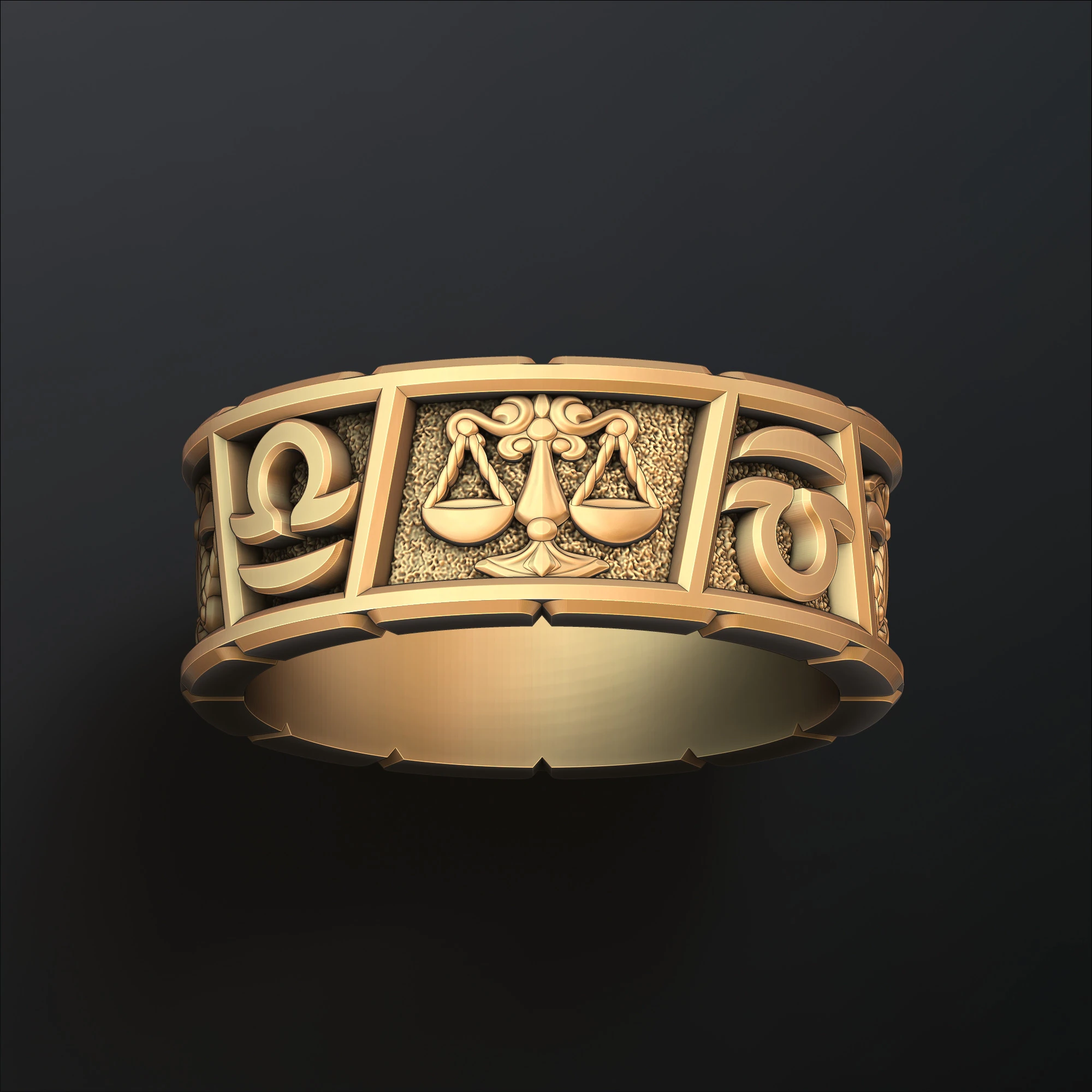 Hor&oacute;scopo Libra Ring v2 modelo de impress&atilde;o 3D Modelo de Impressão 3D .c4d .max .obj .3ds .fbx .stl .blend 