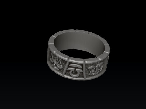 Horoscope Libra Ring v2 3D print model 3D Принт Модель