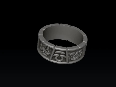 Hor&oacute;scopo Libra Ring v2 modelo de impress&atilde;o 3D Modelo de Impressão 3D