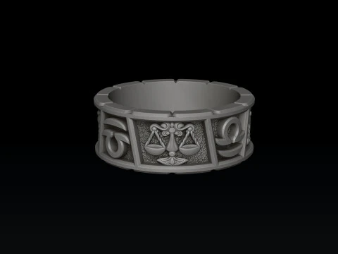 Hor&oacute;scopo Libra Ring v2 modelo de impress&atilde;o 3D Modelo de Impressão 3D
