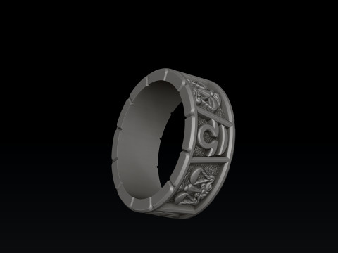 Horoscope Libra Ring v2 3D print model 3D Принт Модель
